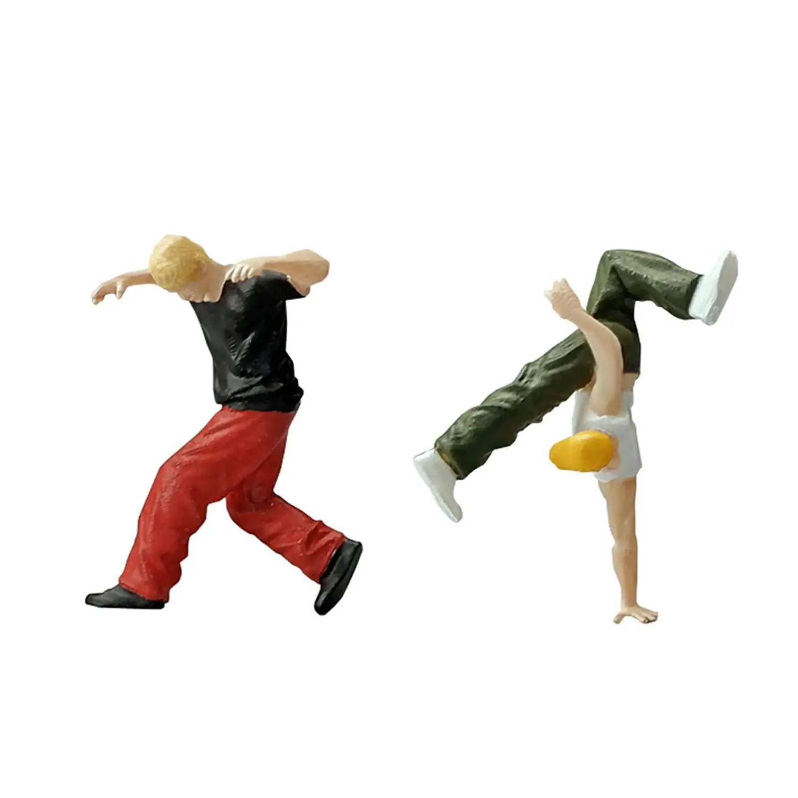 1:64 Figura Street Dancer Bambola in resina per accessori da costruzione Modello di architettura