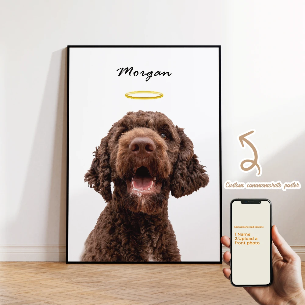 

1pcs Customized Animal Photos With A Halo Background Wall Art Prints Canvas Painting Poster Picture For Living Room Home Decor