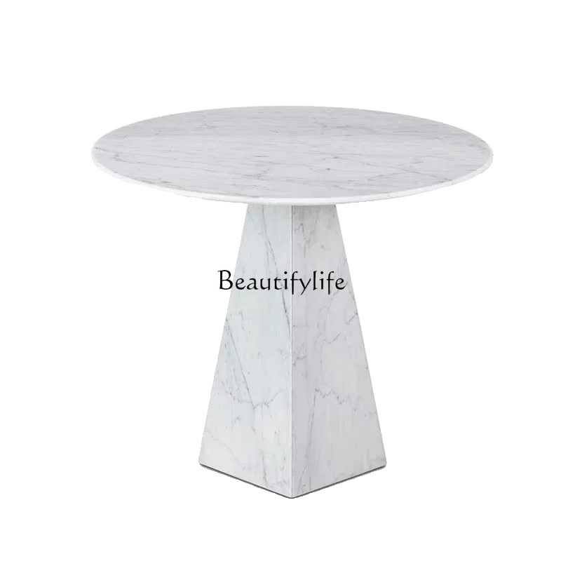 

LXНатуральный мраморный круглый журнальный столик, круглый современный минималистичный угловой столик для гостиной, домаSSS