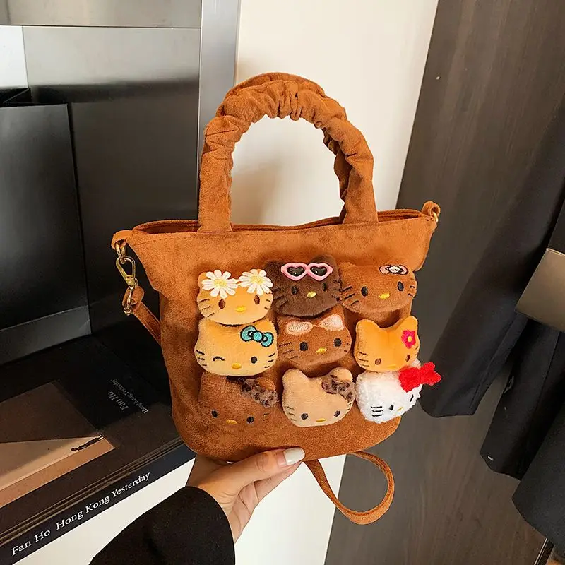 Kawaii Hello Kitty Sanrio Student Niedliche Cartoon Große Kapazität Handtasche Kinder Umhängetasche Aufbewahrung Weihnachtsgeschenke für Kinder