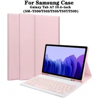Funda con teclado para Samsung Galaxy Tab A7 de 10,4 pulgadas, funda protectora con portalápices, teclado Bluetooth desmontable