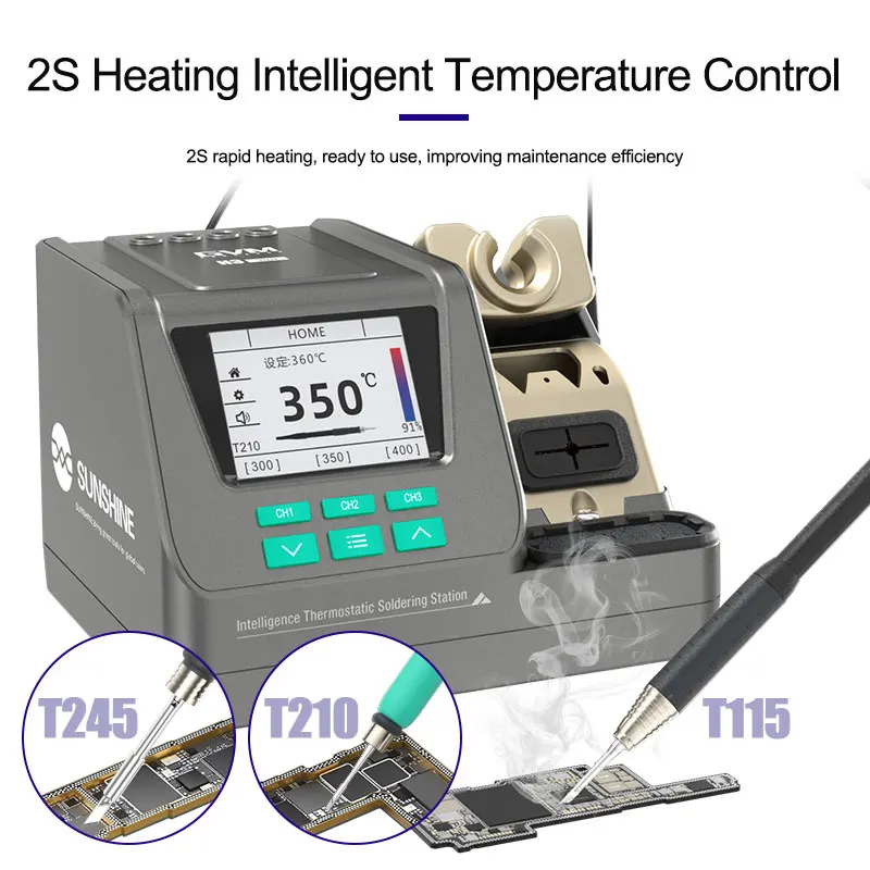 GVM H3 Smart Soldering Station 2S Rapid Heating Supports T245/T210/T115 3-in-1 Handles For motherboard Repair soldering