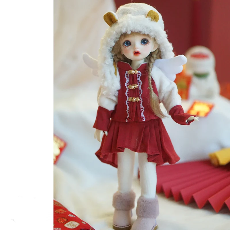 Ob24 Blyth Barbi 1/6 Figuur Pop 1/4 Schaal Bjd Kleding Rode Kerst Schattige Outfit Voor Bjd/Sd Yosd Msd Meisje Of Jongen A1576