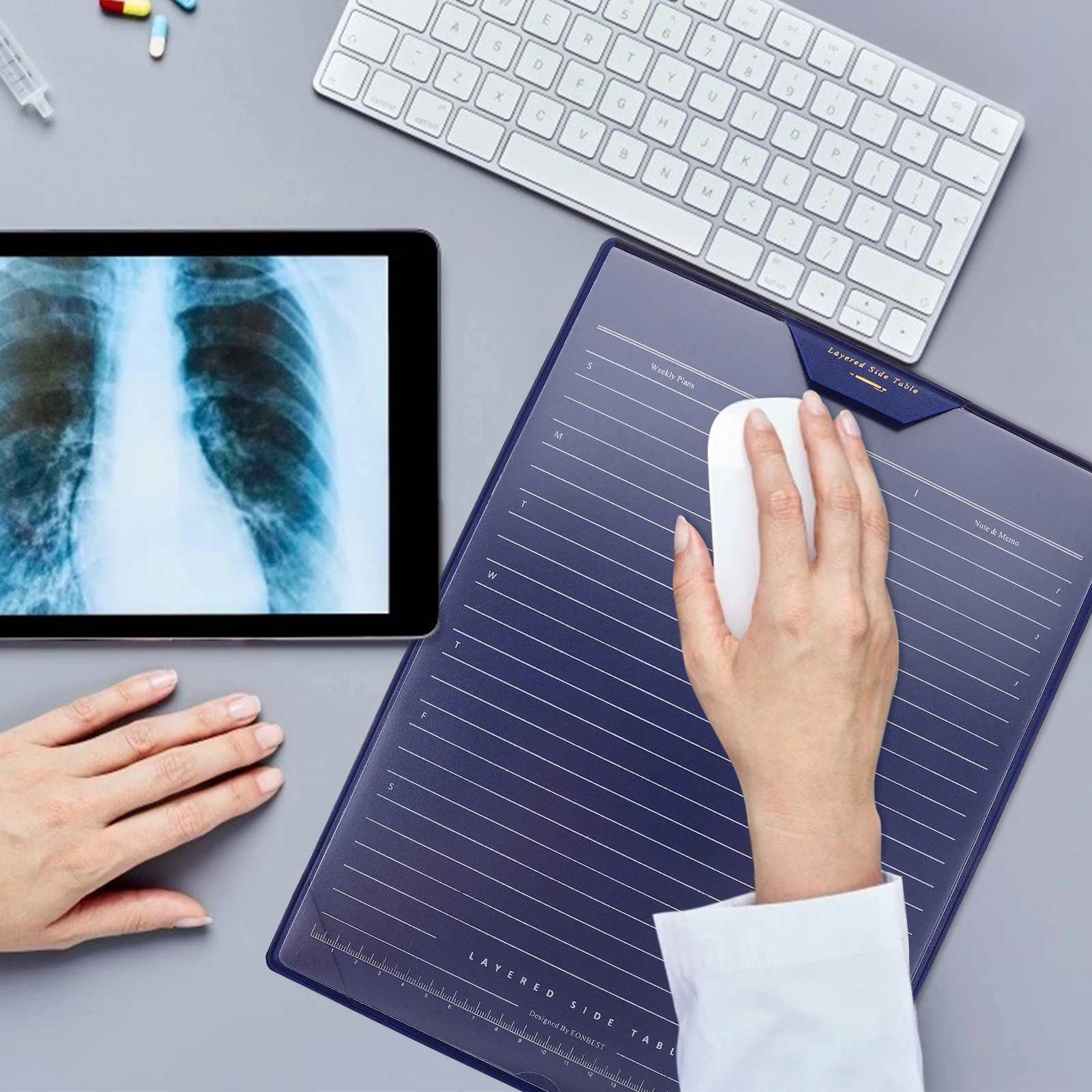 

Multifunctional Coffee Mouse Pad Pen Holder Layered Planner Note File Board Gaming Office Desk Protector Non slip