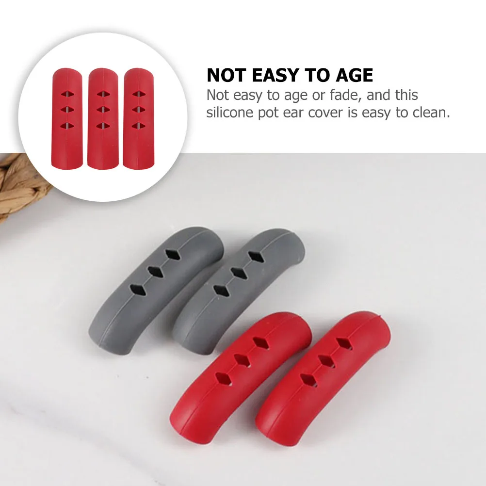 

6Pcs Silicone Pot Handle Holders Anti-Slip Heat Resistant Protective Covers for Pots Grips Kitchen Gadgets Accessories