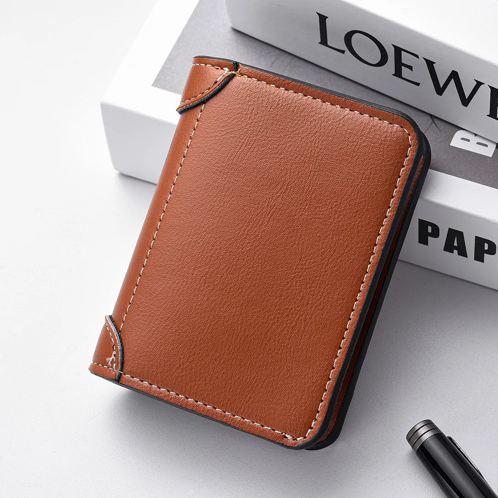 1Pc Neue Ultra-dünne Mini Weiche PU Leder Kreditkarte Brieftasche Halter Kurze Vertikale Hohe Qualität männer brieftasche
