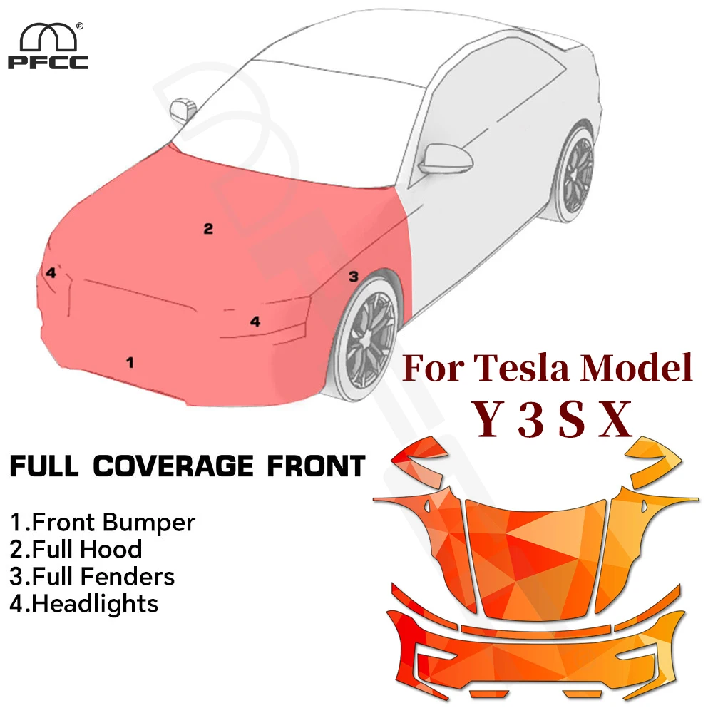 

9Mil For Tesla Model Y 3 S X 2016-2026 TPU Paint Protection Film Pre-cut PPF Anti Scratch Cover Car Front Bumper Hood Clear Bra