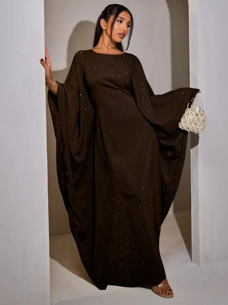 

Женское праздничное платье в Дубае с бриллиантами, Абая, Ид, мусульманский кафтан, халат с рукавами «летучая мышь», Джалабия, Рамадан, марокканский кафтан, Vestidos Largos 2026