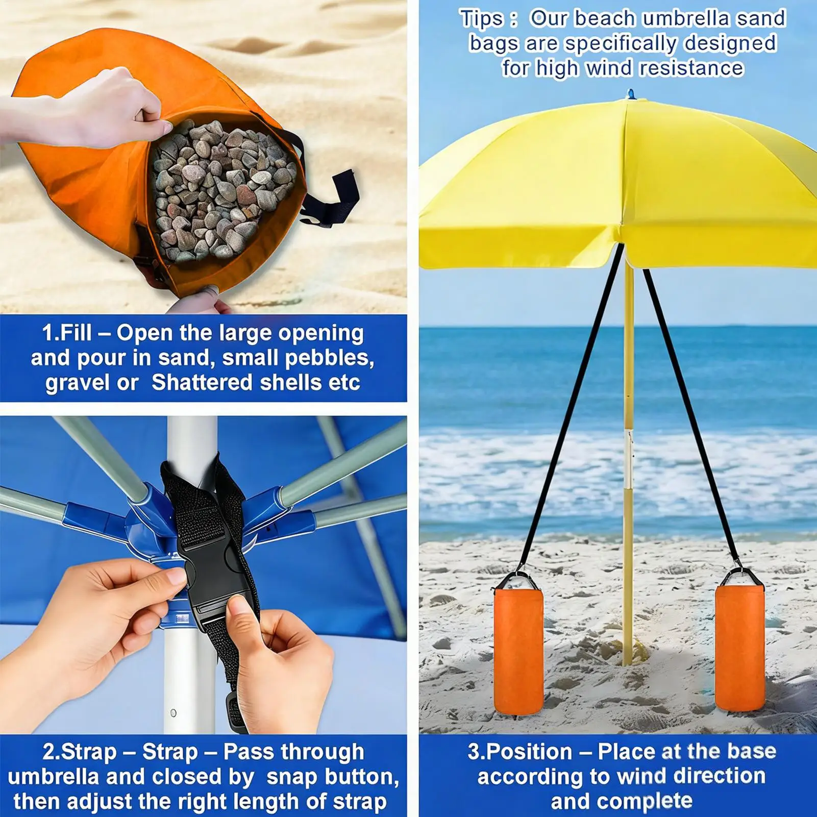 

Мешки с песком для тентов, 2 шт., 25 фунтов, из ткани Оксфорд с ремнем, утяжелители для пергол, зонтов, флагов, уличных баннеров