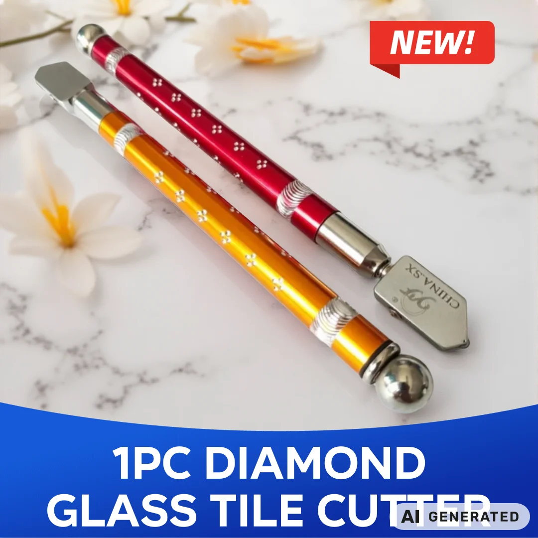 1PC Professional Diamond Glass Cutter Non Slip Metal Handle Portable Hand Tool For Glass Mirror Tile Ceramic DIY Home Resizing