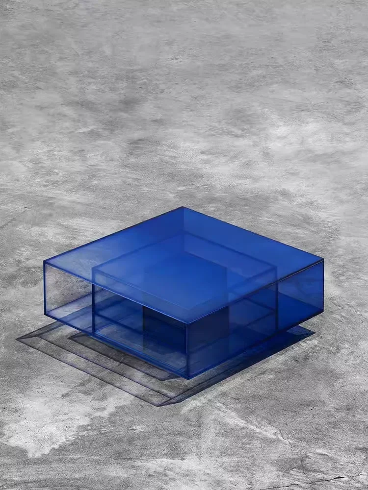 three-layer square coffee table Nordic light luxury simple modern living room household small apartment tea table