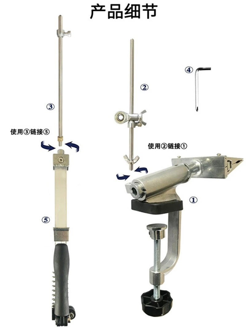 Metal fixed angle sharpener fixture can be flipped and suitable for various cutting tools