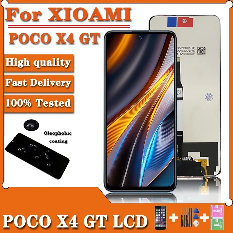 6.6\'\' New Display For Xiaomi POCO X4 GT 22041216G LCD Display Touch Screen Digitizer For POCO X4GT Screen With Frame