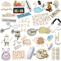 Wooden Busy Board DIY Toy Baby Montessori Sensory Activity Board Accessories For Children Locks Busyboard Parts Educational Toys