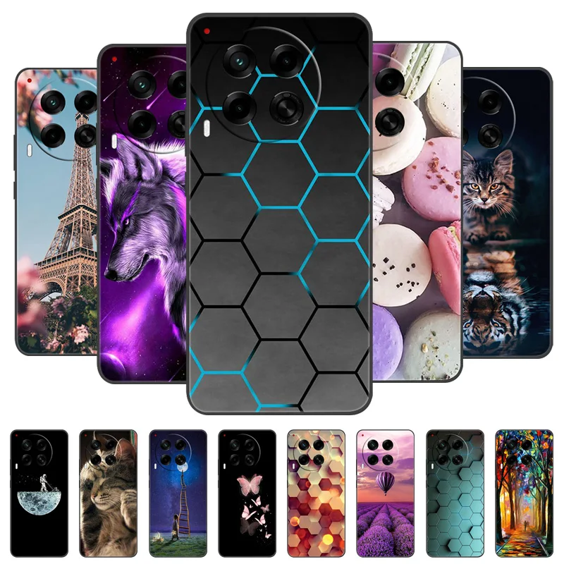 For Tecno Camon 30 4G Case Camon30 Cool Painted Silicone TPU Soft Cover for Tecno Camon 30 5G Cases Black Protective Phone Shell