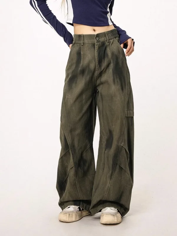 

Baggy Jeans American Retro Knife Edge Denim Jeans Women's Spring Autumn Loose Casual Versatile Long Trousers Women's Pants New