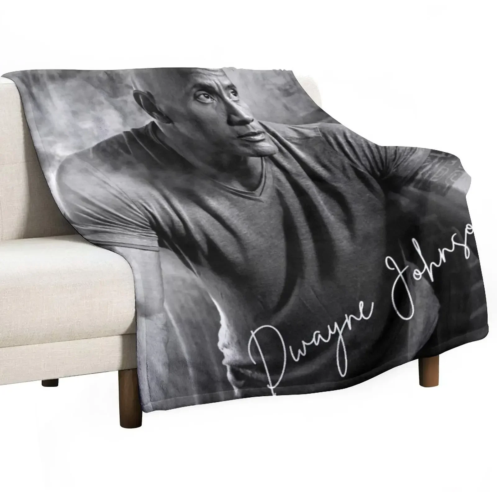 

Dwayne Johnson Throw Blanket Soft Plush Plaid Luxury Brand Thins Blankets