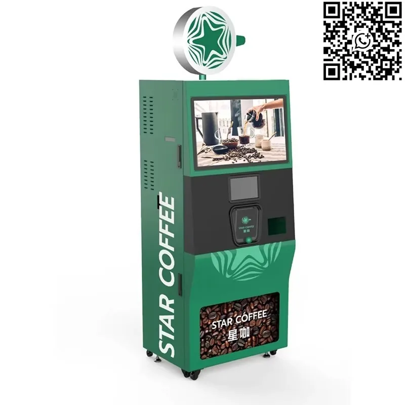 Customized Commercial Grade Coffee Vending Machine Fully Automatic Bean to Cup Fresh Ground Metal Coin Credit Card Token Payment