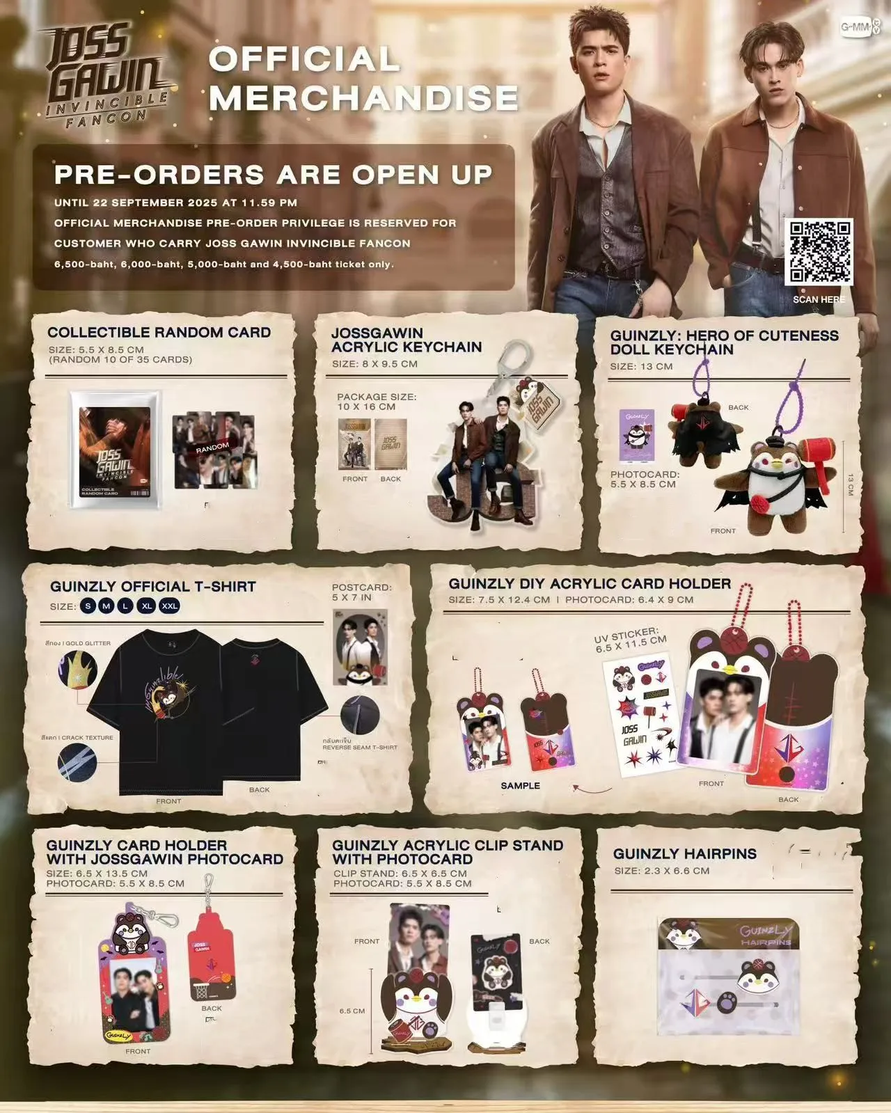Official Pre-sale Gmmtv My Golden Blood Lueat Nai Lom Haijai Chan JossGawin Joss Gawin Guinzly Card Keychain Card Holder Stand