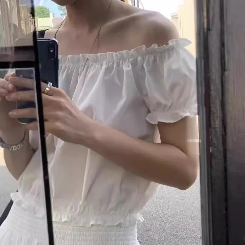 

Sweet Sle ort Doll irt Women's Pullover Top Wooden Ear Design Cool Wind Summer Faion Ain Brand T-irt