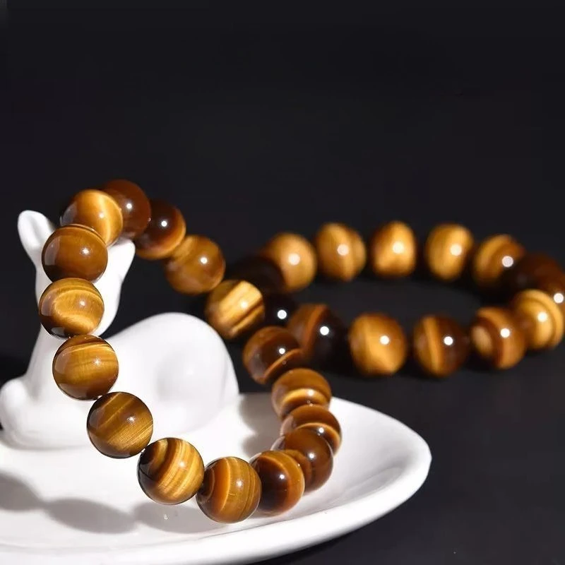 

New Natural Yellow Tiger's Eye Stone Bracelet, Classic and Fashionable for Both Men and Women