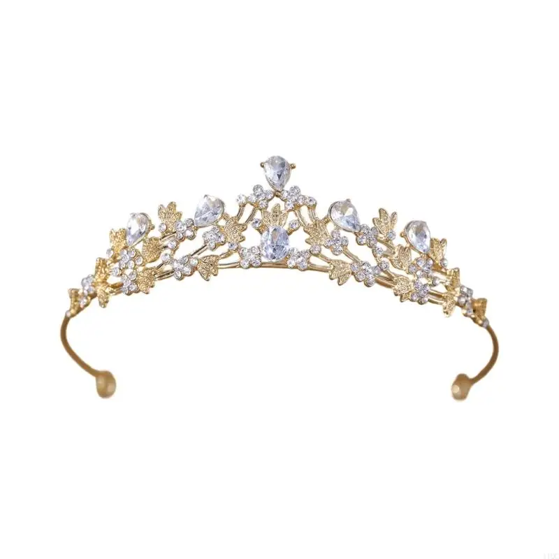Rhinestones Bridal Crown with Secure Fastening System Alloy Texture Suitable for Dances Galas Red Carpet Looks