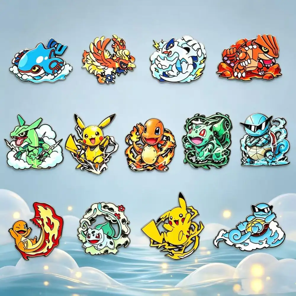 13 Stück Cartoon-Charmander-Emaille-Pins Metallbroschen Anstecknadeln für Rucksäcke, Kleidung, Schmuckzubehör, Geschenk für Freunde – Detail 2