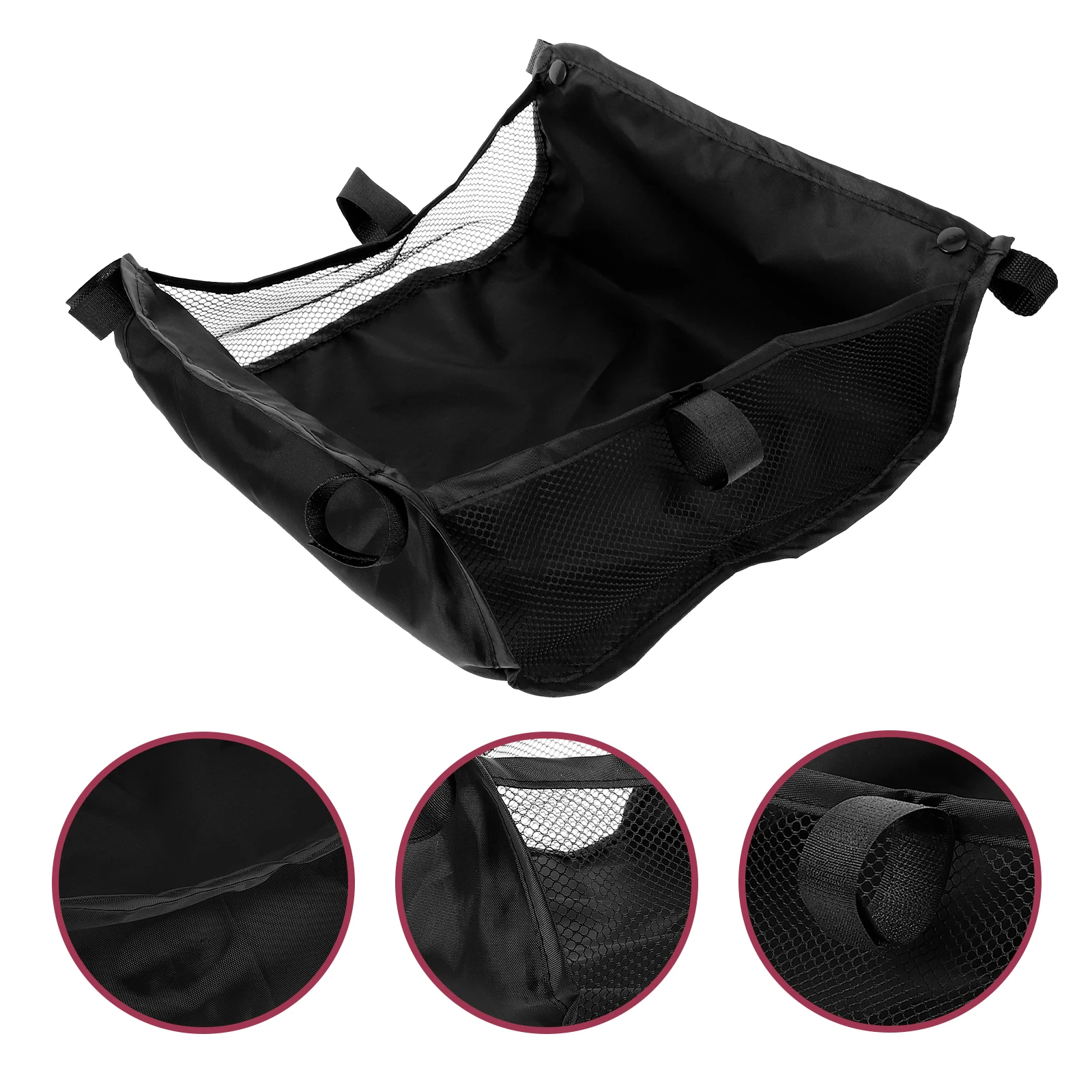 

Umbrella Stroller Storage Bag Black Lightweight Bottom Basket Organizer Baby Stroller Accessories Large Capacity Oxford Cloth