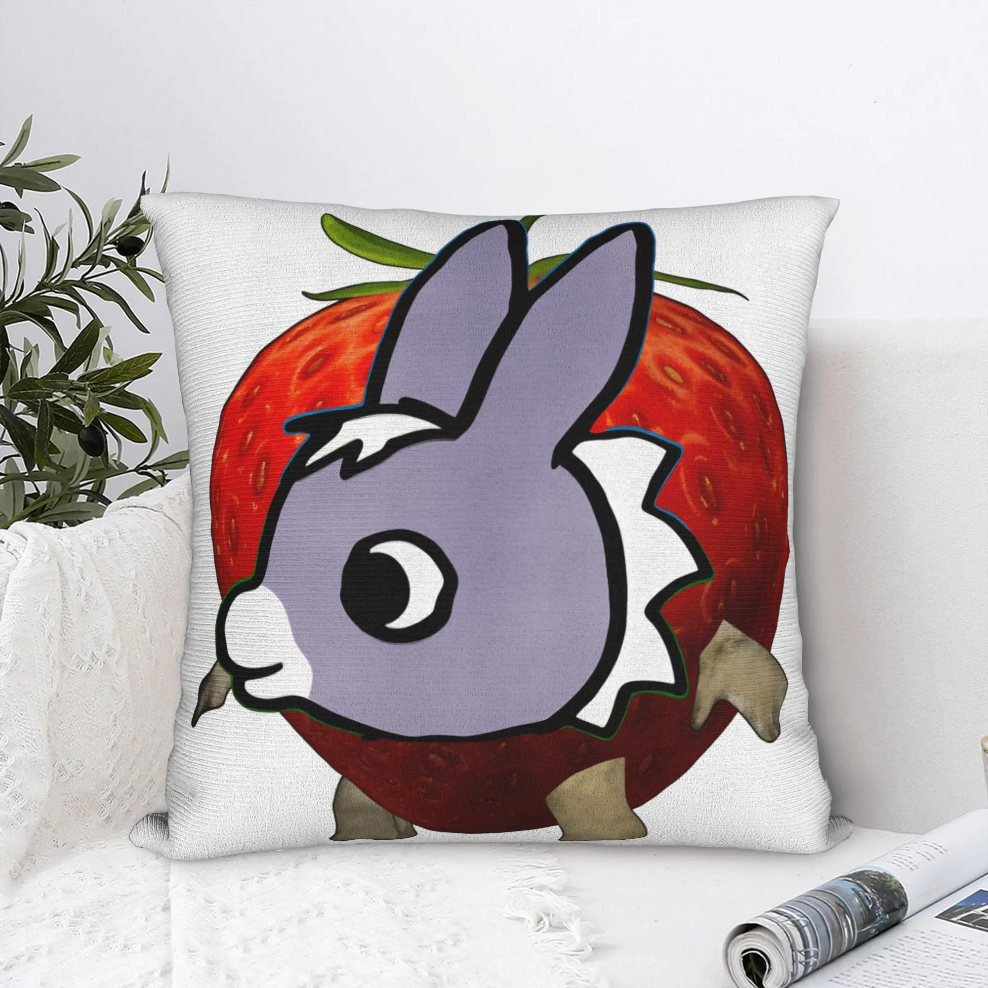 T-Trotro Cartoon Strawberry meme Pillow Case  Soft Pillow Cover Funny Pillowcases For Living Room Sofa