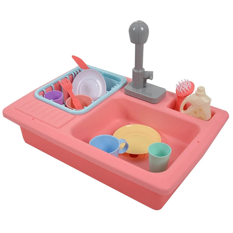 Jouets de simulation de lave-vaisselle en plastique pour enfants, puzzle électrique pour bébé, jeu coule d'apprentissage précoce, ensemble de cuisine pour enfants