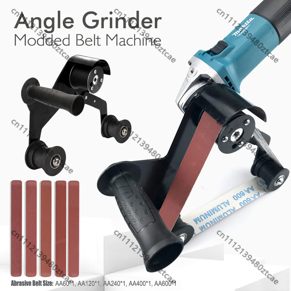 M10 M14 Angle Grinder Sanding Belt Adapter With 5 Sanding Belts Grinding Polishing Accessory