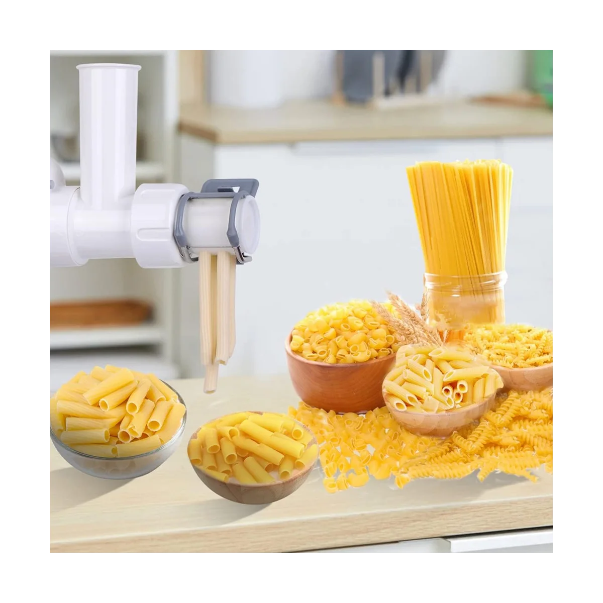 Mixer Accessories for Kitchenaid Stand Mixer with 6 Different Shapes Of Pasta Outlet Durable Pasta Attachment