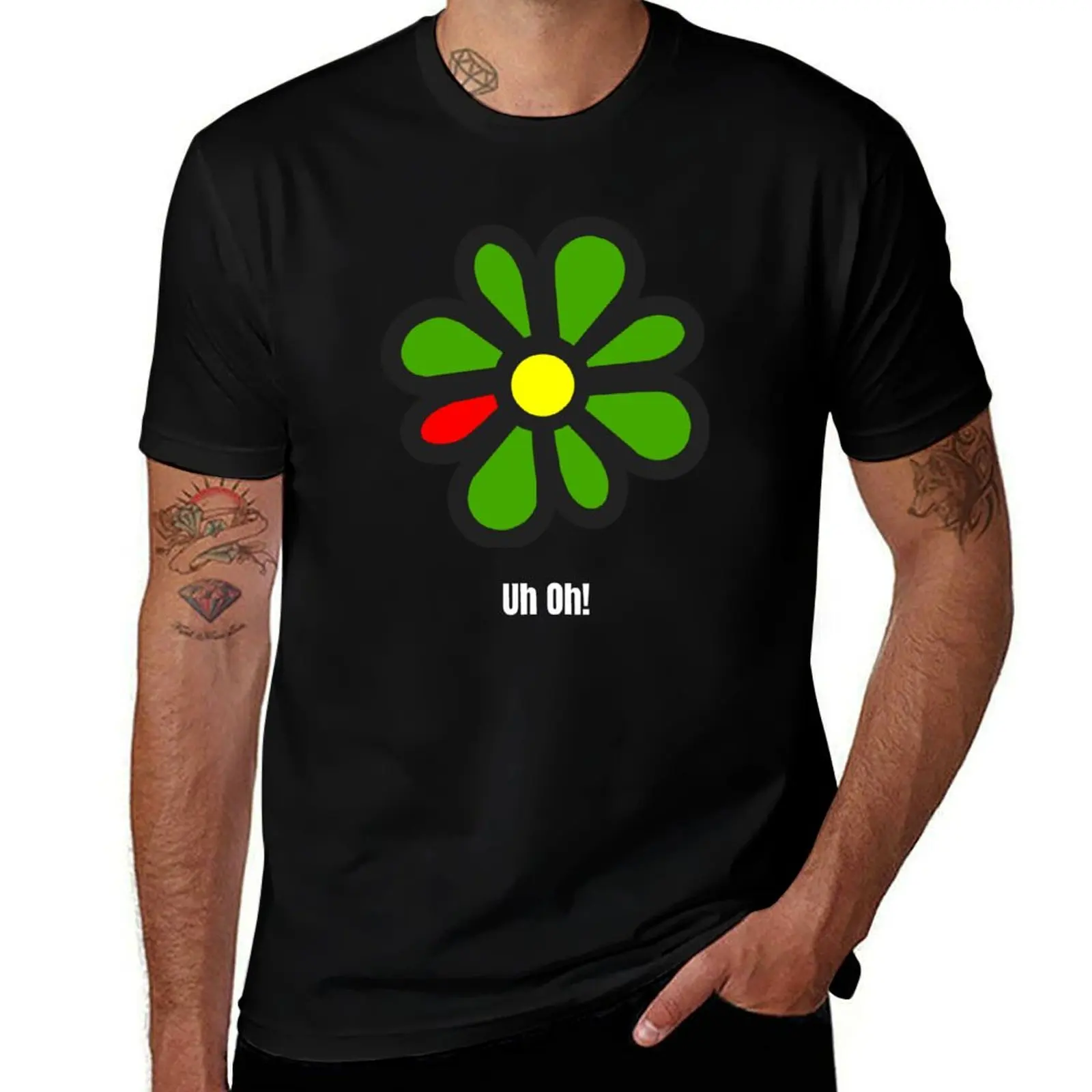 ICQ Uh Oh! T-Shirt shirts graphic tee street wear vintage clothes custom t shirt men clothing