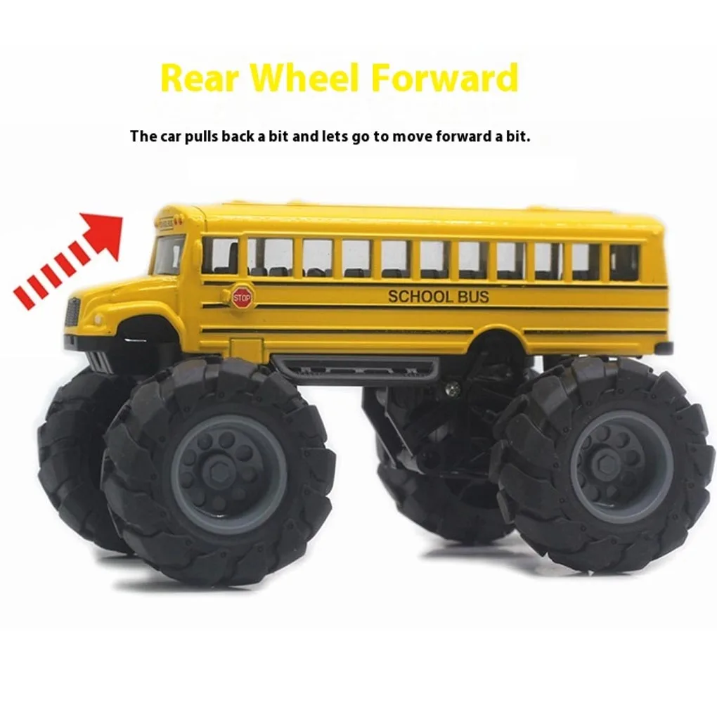 Legierung Schulbus Zurückziehen Modell Junge Spielzeug Bus Auto Griff Zwischen Reifen Und Boden Macht Bus Spielzeug Für Reibungslos Und Feiertage
