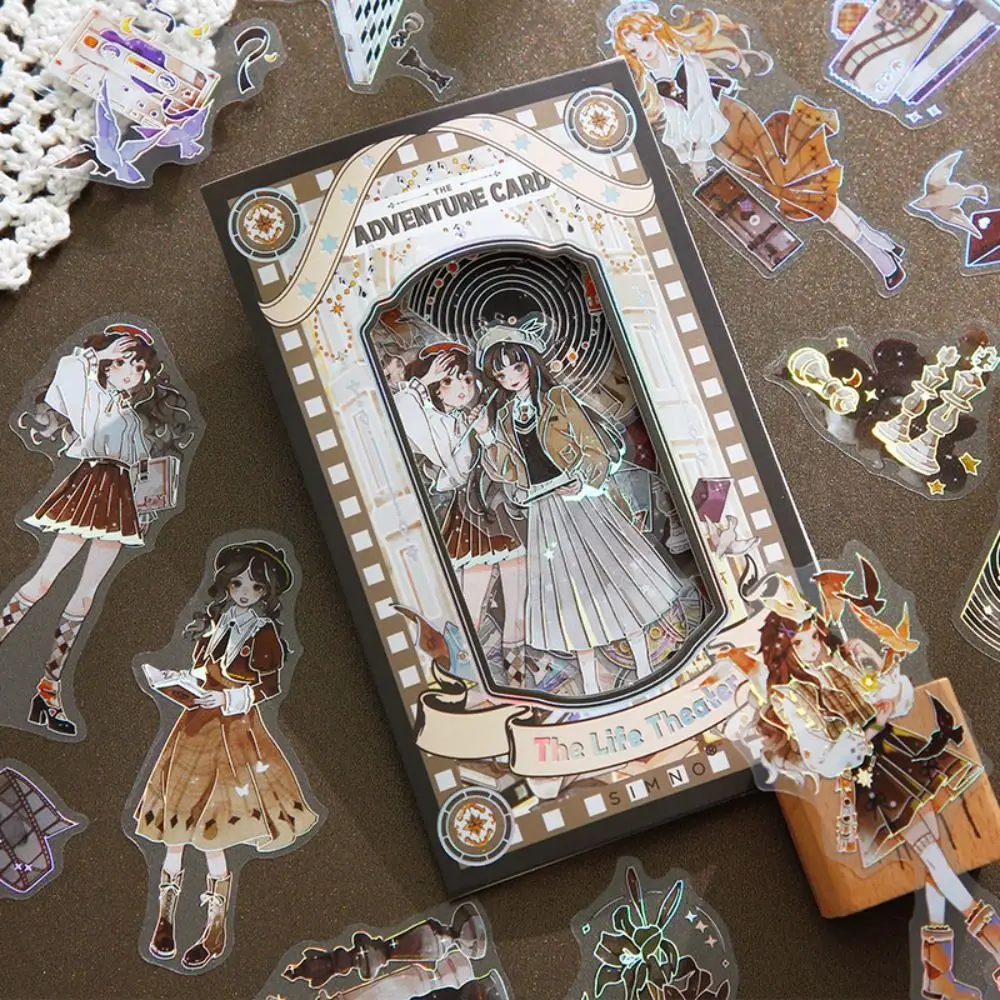 40Pcs/pack Anime Decorative Sticker Hand Account Scrapbooking Stationery Sticker Kawaii DIY Collage Stickers