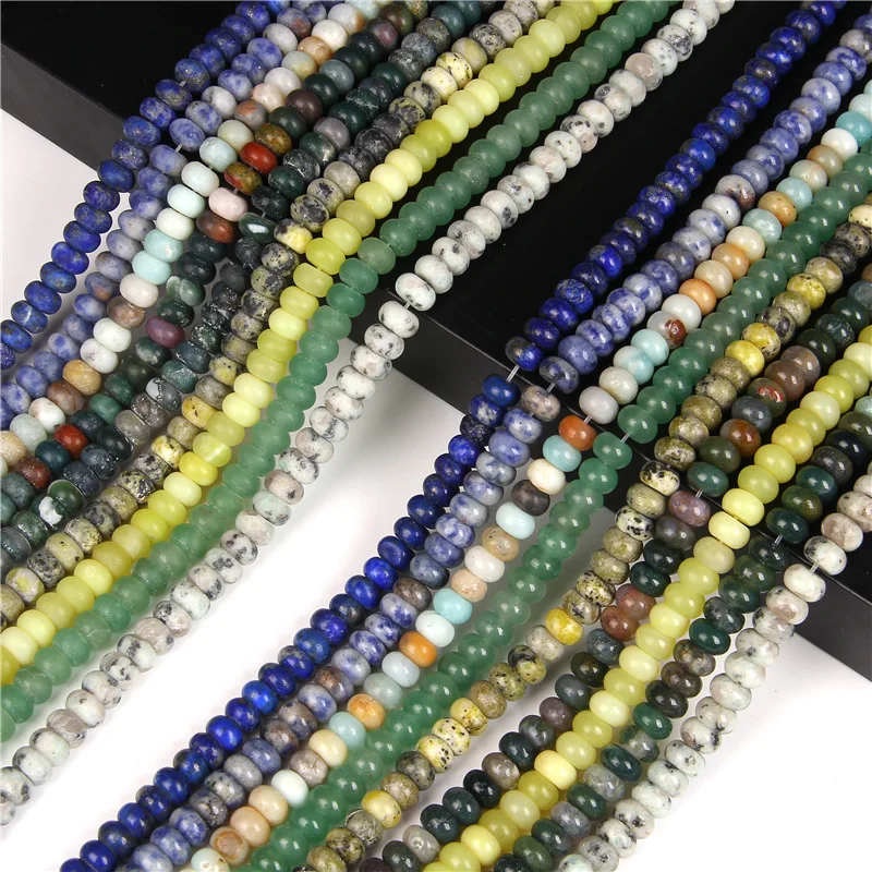 Natural gem stone crystal rondelle spacer beads loose Drum stone abacus beads for jewelry making handmade necklace bracelet diy