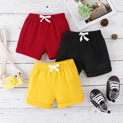 PatPat Baby Boy/Girl Solid Elasticized Waist Shorts