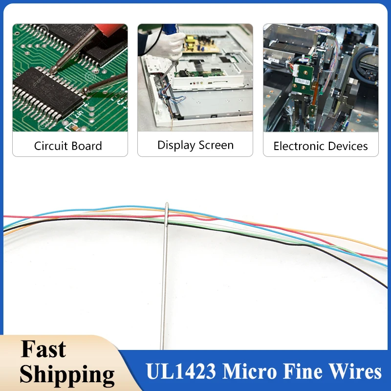 UL1423 Silver Plated Copper Wire 38 36 34 32 30 28 26AWG High Temperature Electron OK Line PCB Test Micro Fine Single Core Cable