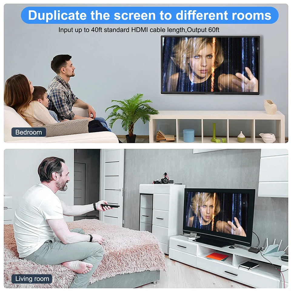HDMI Splitter 1 in 2 Out HDMI Distribute 1x2 Support 4K30hz 1080P 3D HDMI Audio Video Splitter for TV Box HDTV DVD