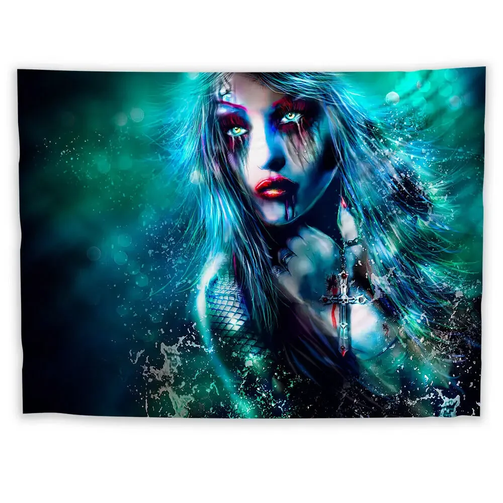 Blood Girl Tapestry Art Wall Hanging for Home