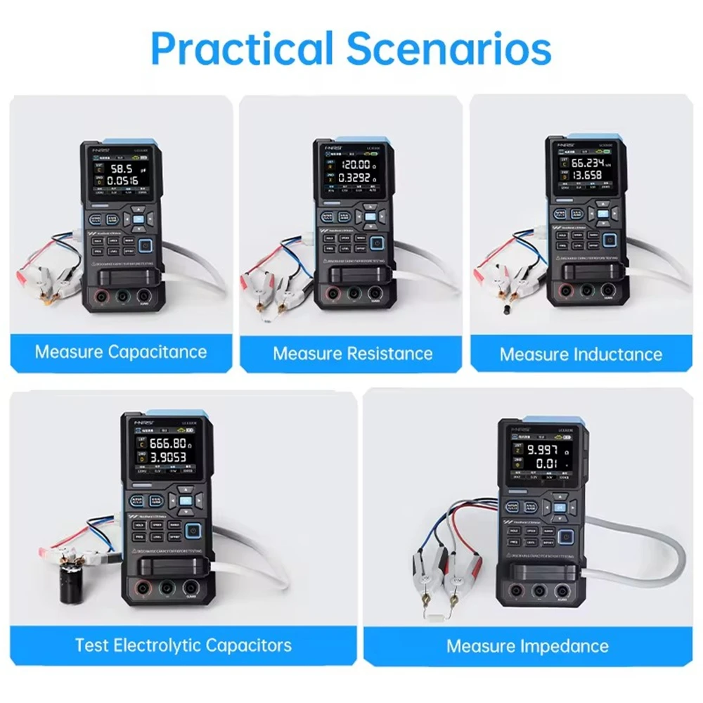FNIRSI LC1020E High Precision Digital Bridge LCR ESR Tester Resistance Capacitance Inductance Electronic Component Measurement