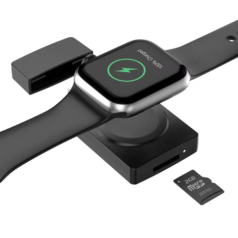 Portable Wireless Magnetic Charger for Smart Watch TF Card Reader USB Flash Drive Fast Charging Dock Data Storage Holder