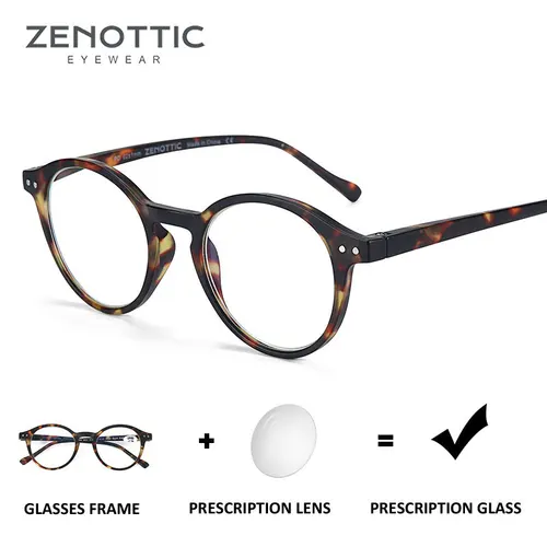 Imagen 2 del producto Gafas de lectura ZENOTTIC antiluz azul para hombres y mujeres, monturas de gafas redondas Retro, gafas para presbicia hipermetropía + 1 + 1,5 + 2 + 2,5 + 4