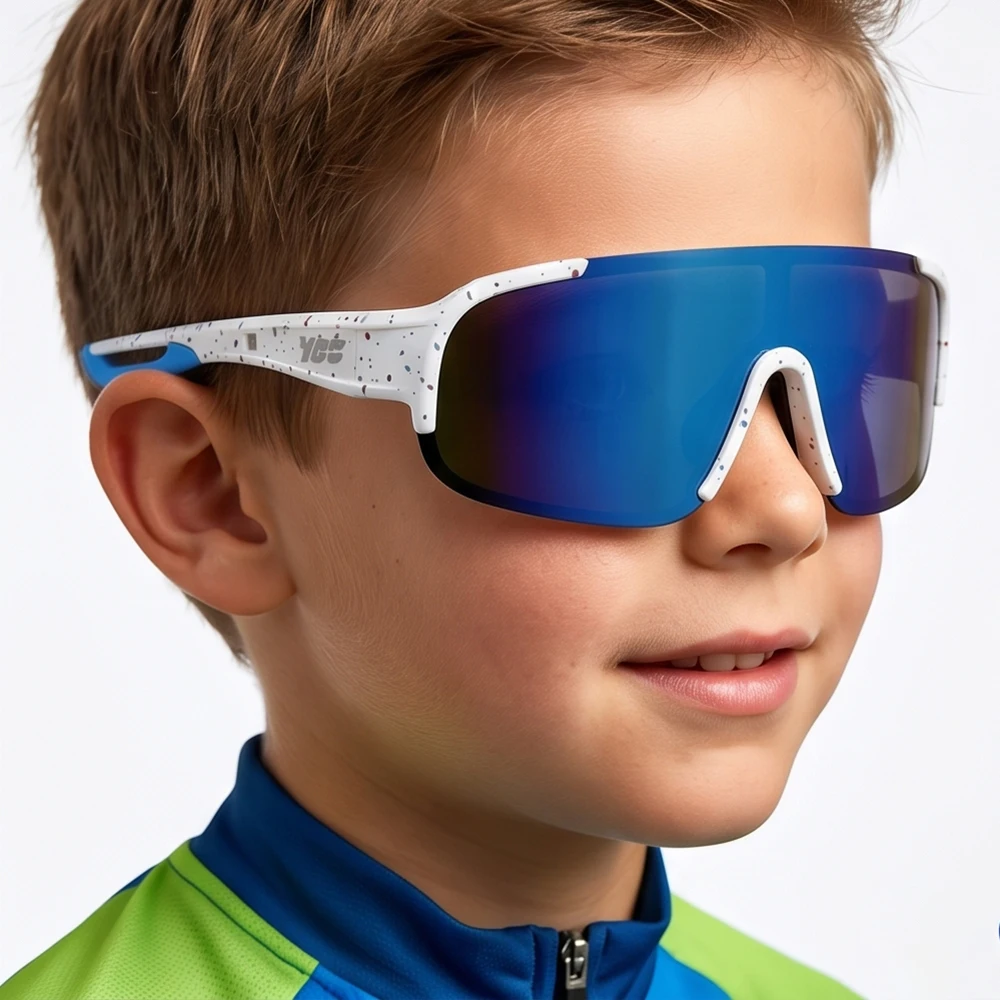 Neue Outdoor-Sportsonnenbrille für Kinder, Jungen und Mädchen, Fahrradbrille, Camping-Brille, MTB-Laufbrille, UV400-Schutz, Radfahren