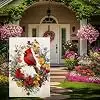 Red Bird Butterfly Flowers Garden Flag 12x18 Inch Double Sided Spring Summer Cardinal Colorful Floral Yard Outdoor Flag Hous jjp