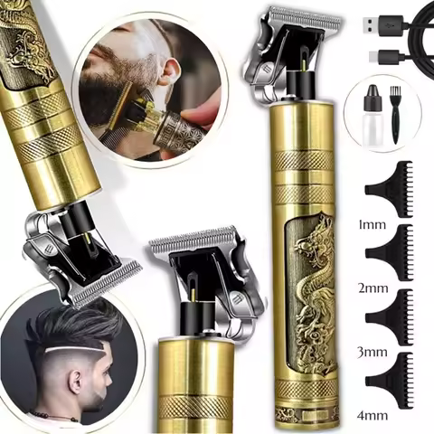 Barbeador Elétrico Profissional para Homens, Recarregável Sem Fio, para Barba e Pelos Corporais e Faciais