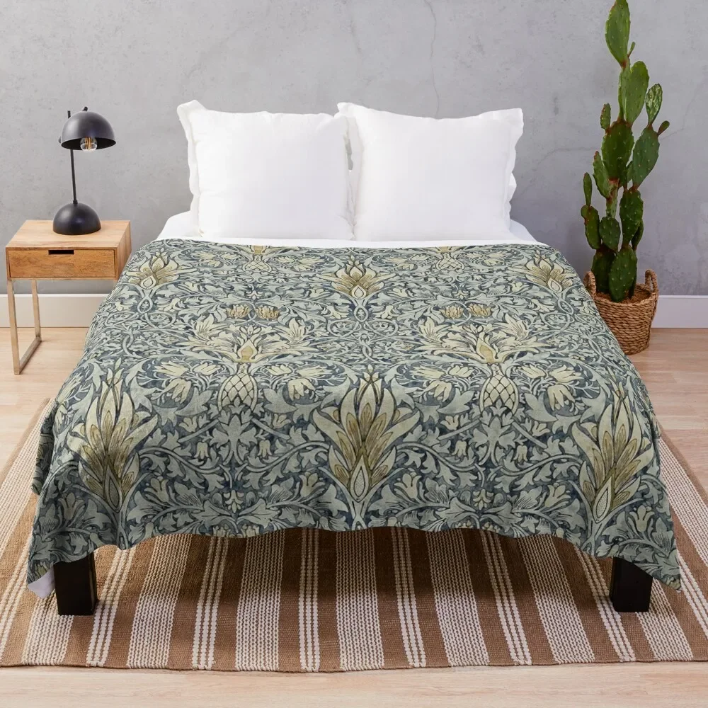 William Morris Snakeshead pattern Throw Blanket Hairys Luxury Designer Hairy Blankets