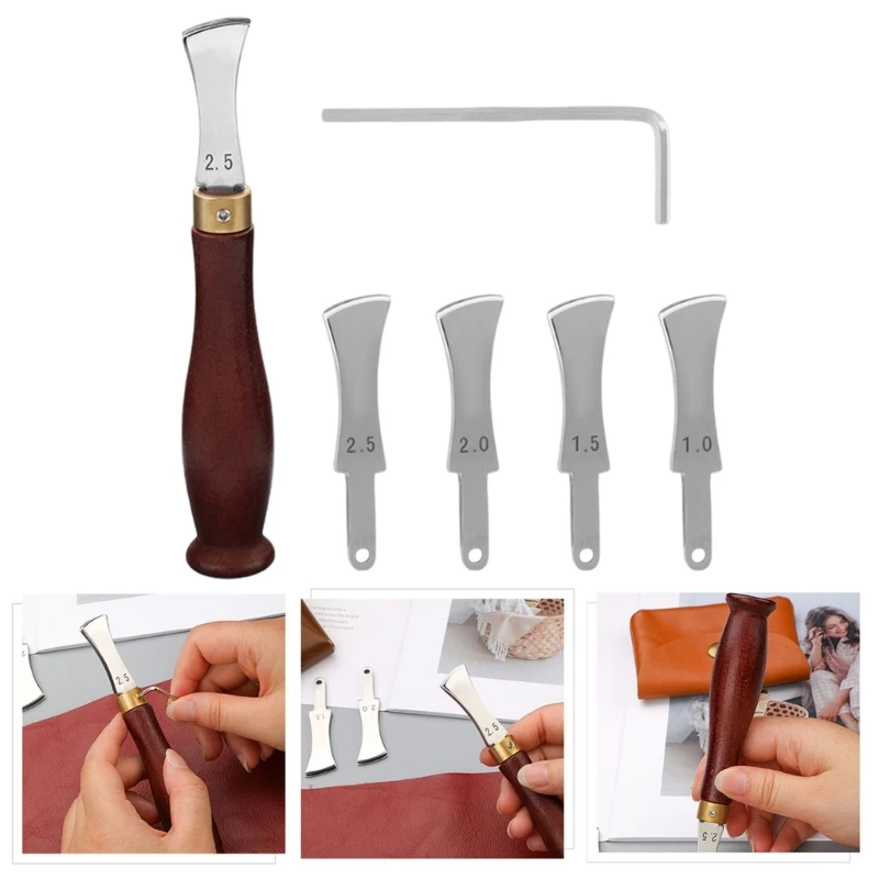 Professional Leather Creasing Tool, 1.0-2.5mm, Leather Edging Device Leather Flat Slot Edging Line Device for DropShipping