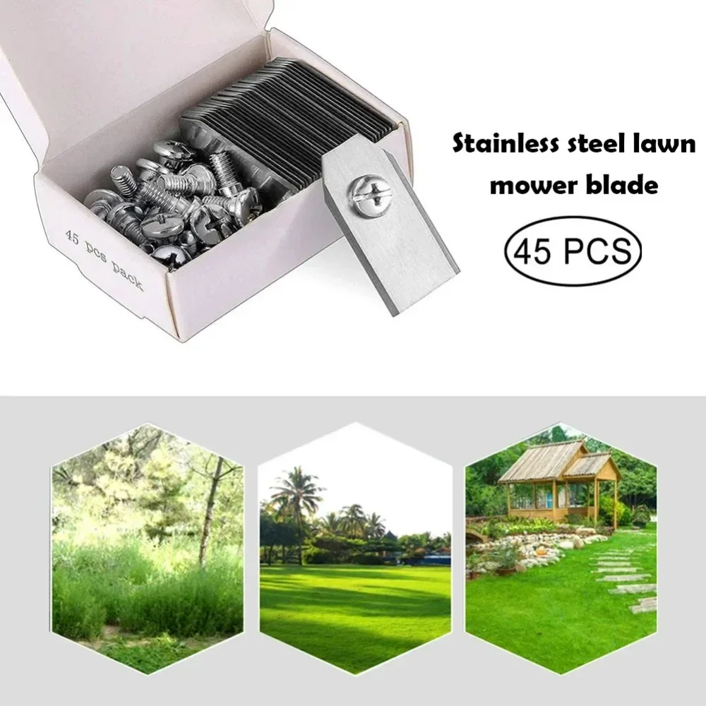 45PCS For Husqvarna Automower/Gardena Robotic Lawnmower Trimmer Blade Lawn Mower Grass Replacement Trimmer Cutter Piece Tool