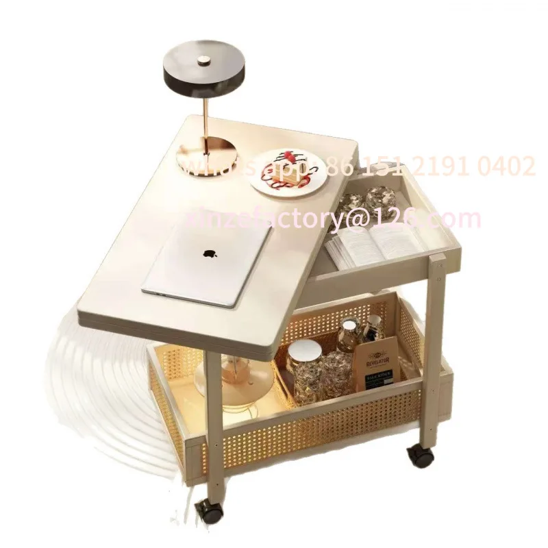 Customizable mobile coffee table foldable table small apartment living room household dual-purpose